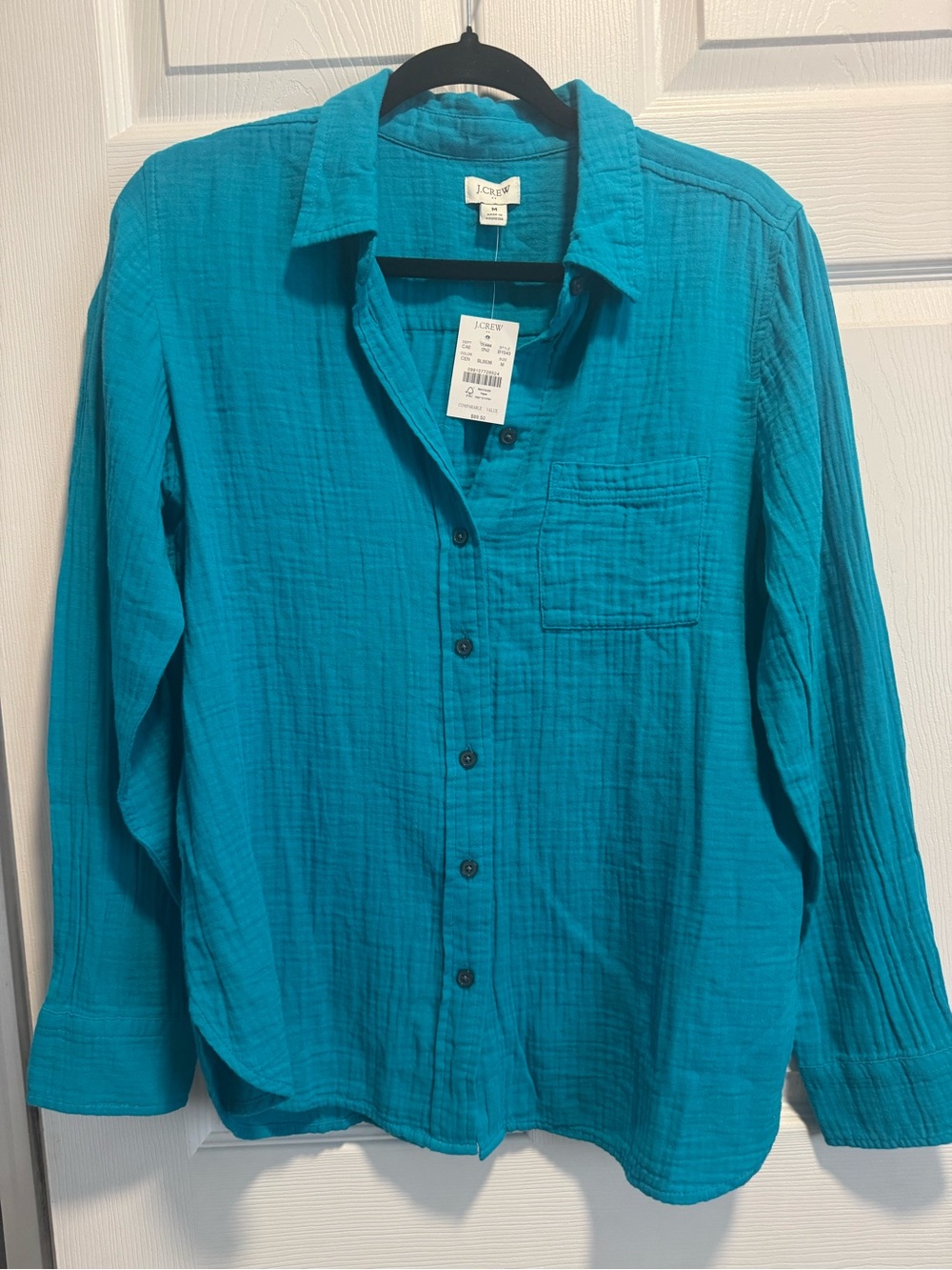 NWT J. Crew Women’s Teal Button-Down Long-Sleeve Shirt